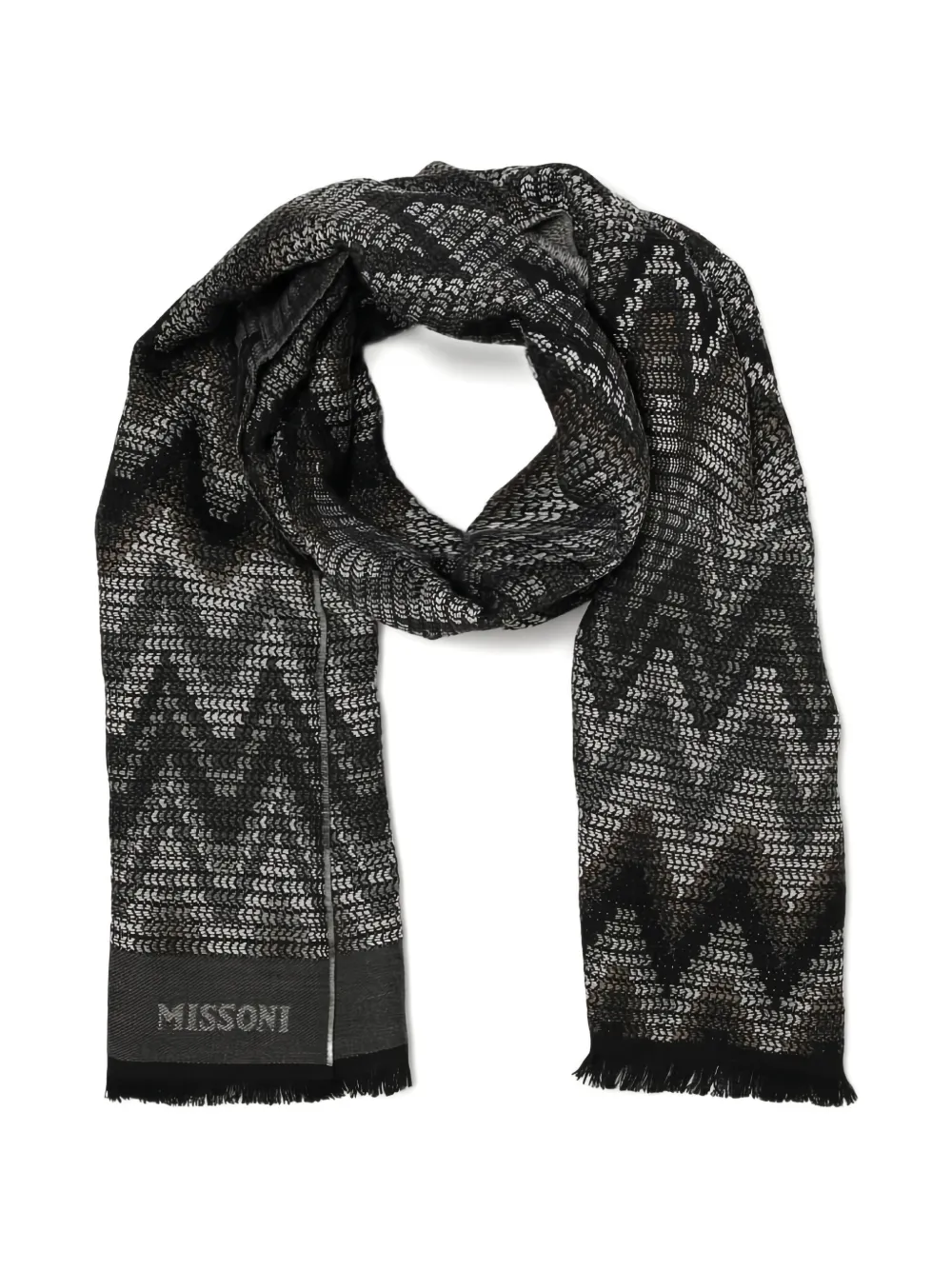 Missoni Wollen sjaal met zigzag-patroon Zwart
