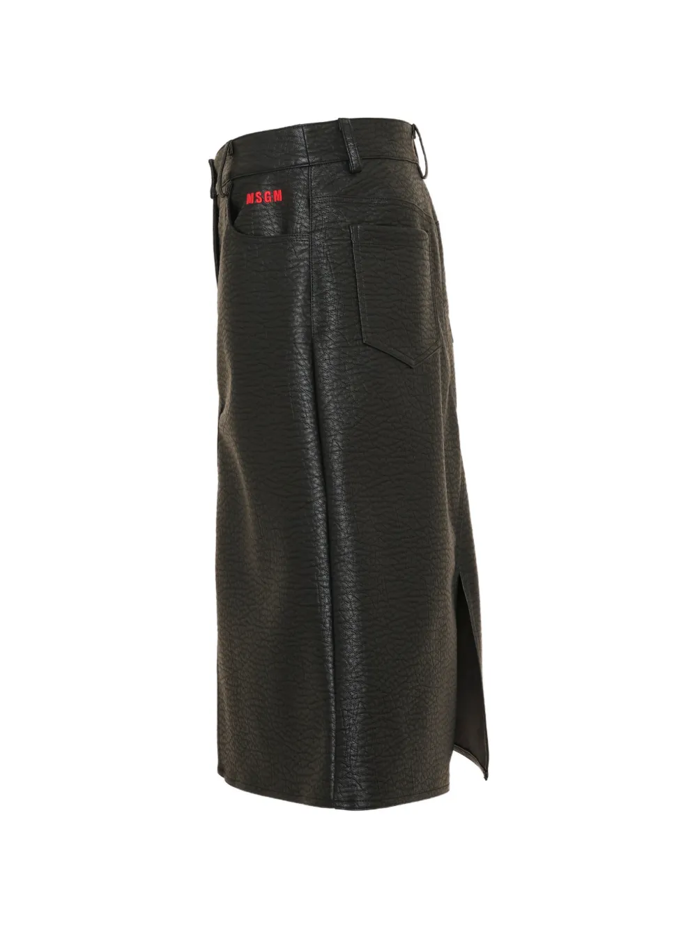 MSGM Kids Rok met logo-patch en gekreukt effect Zwart