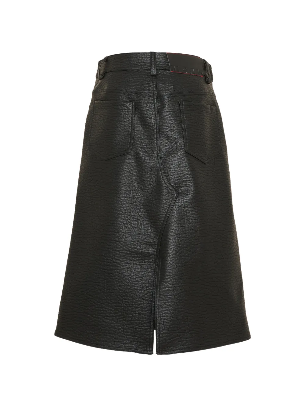 MSGM Kids Rok met logo-patch en gekreukt effect Zwart
