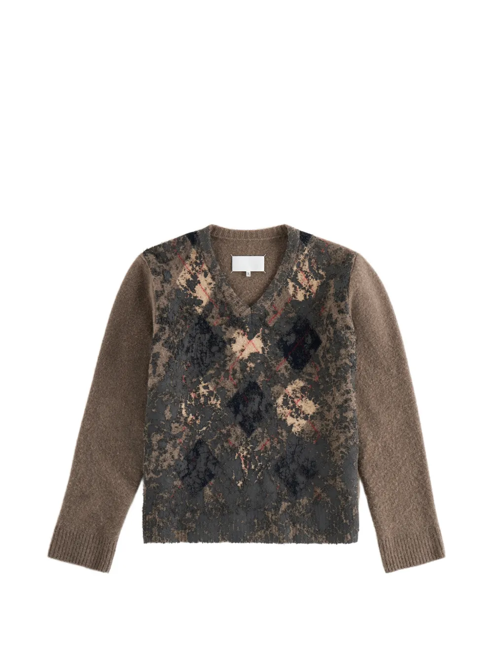 Maison Margiela Maglione a rombi in lana vergine - Marrone