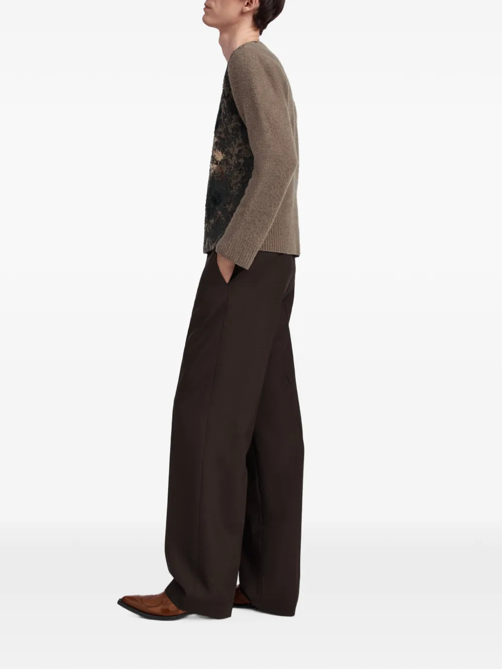 Maison Margiela Trui van argyle scheerwol Bruin