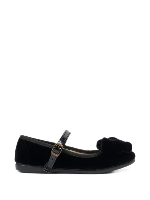 Pisamonas bow-detail velvet ballet flats