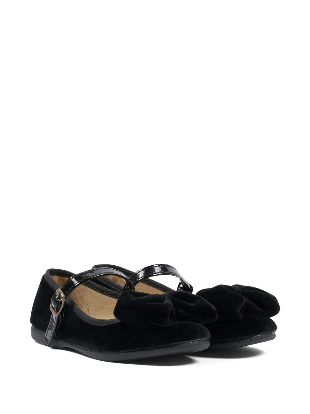 Pisamonas bow-detail velvet ballet flats - Nero