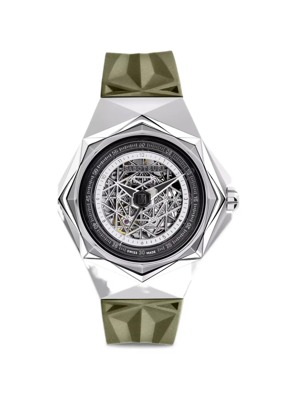 SABOTEUR Sacra 44mm watch - Argento