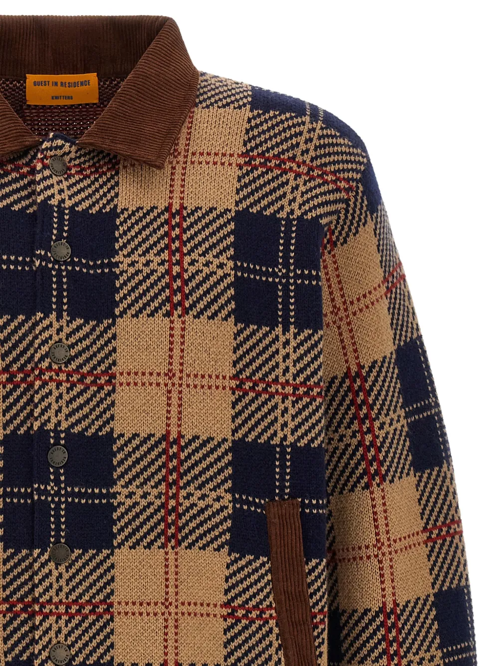 Guest In Residence Tartan Corduroy-collar Jacket in Blue, view 3