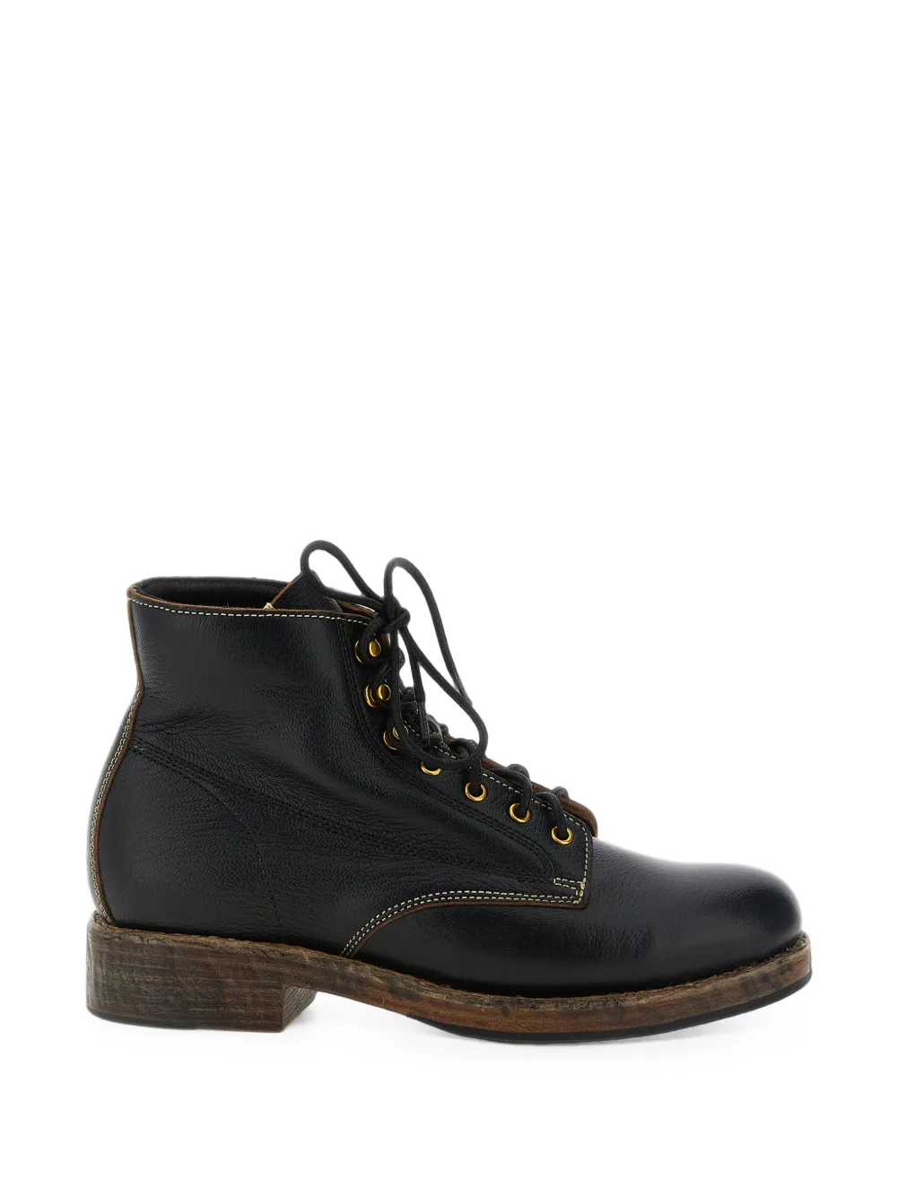 visvim Virgil contrast-stitched leather ankle boots - Noir