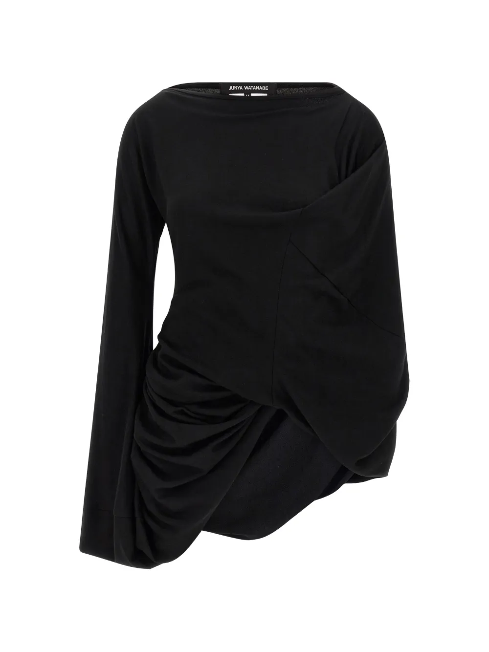 Junya Watanabe asymmetrical draped top - Nero