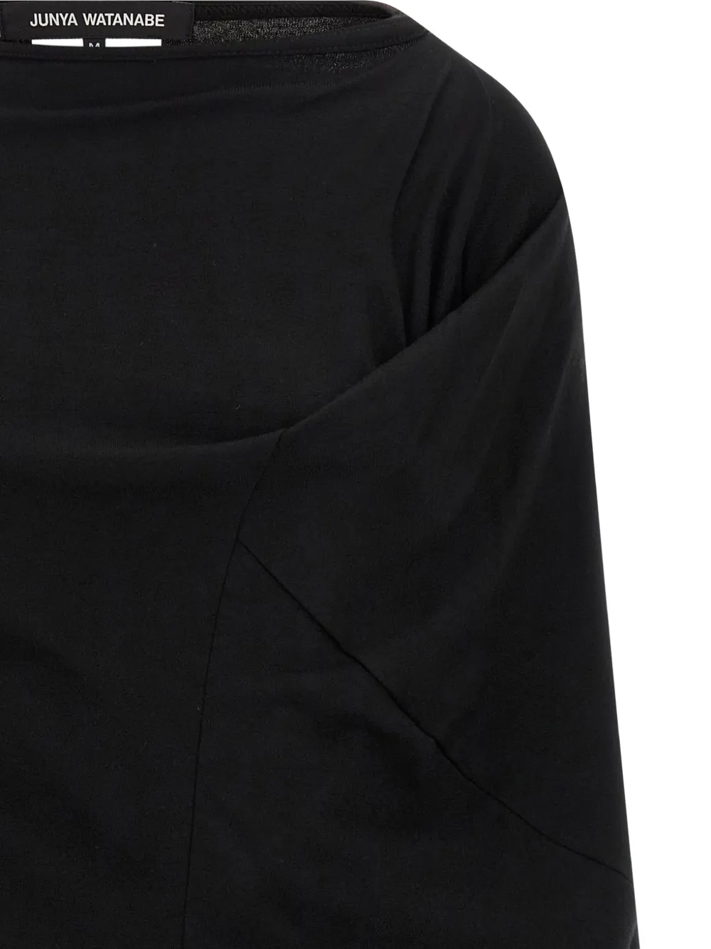 Junya Watanabe Asymmetrische gedrapeerde top Zwart