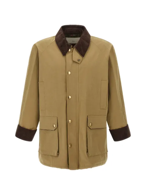 DUNST waxed corduroy-trim jacket
