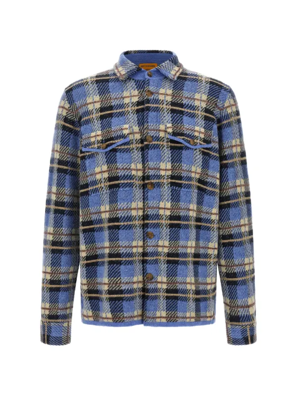 Guest In Residence Plaid Cashmere Shirt in Blue