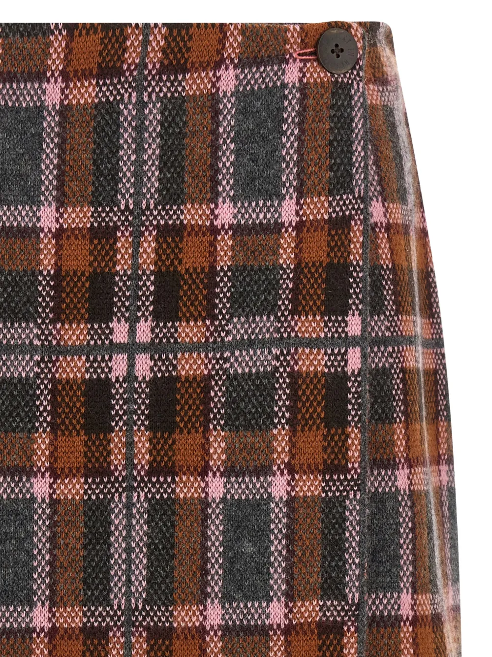 Guest In Residence Mini-rok met tartan-ruit en jacquard Bruin