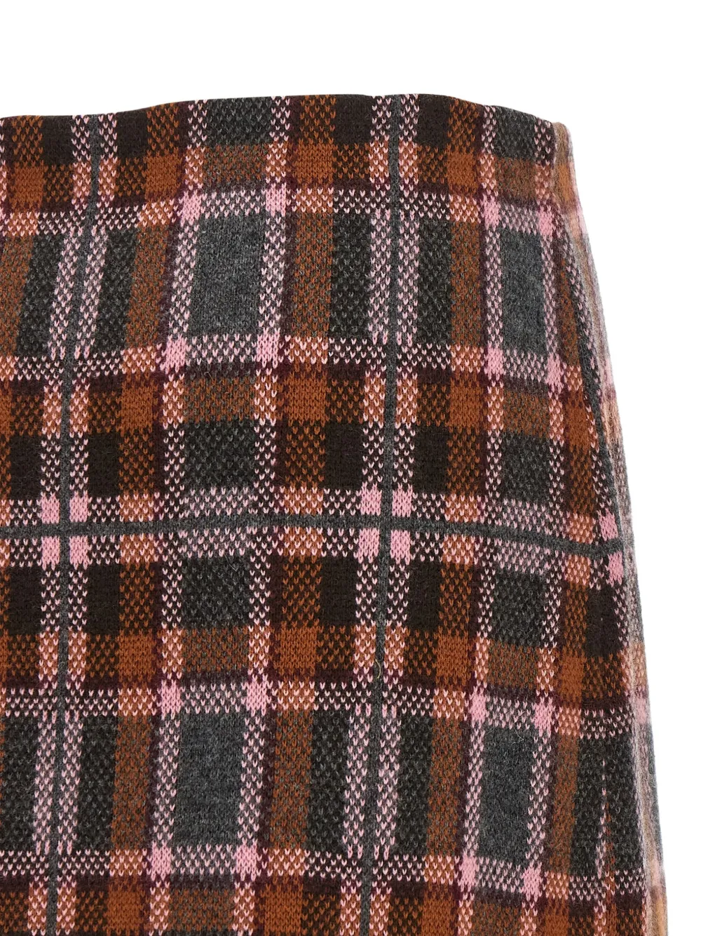 Guest In Residence Mini-rok met tartan-ruit en jacquard Bruin