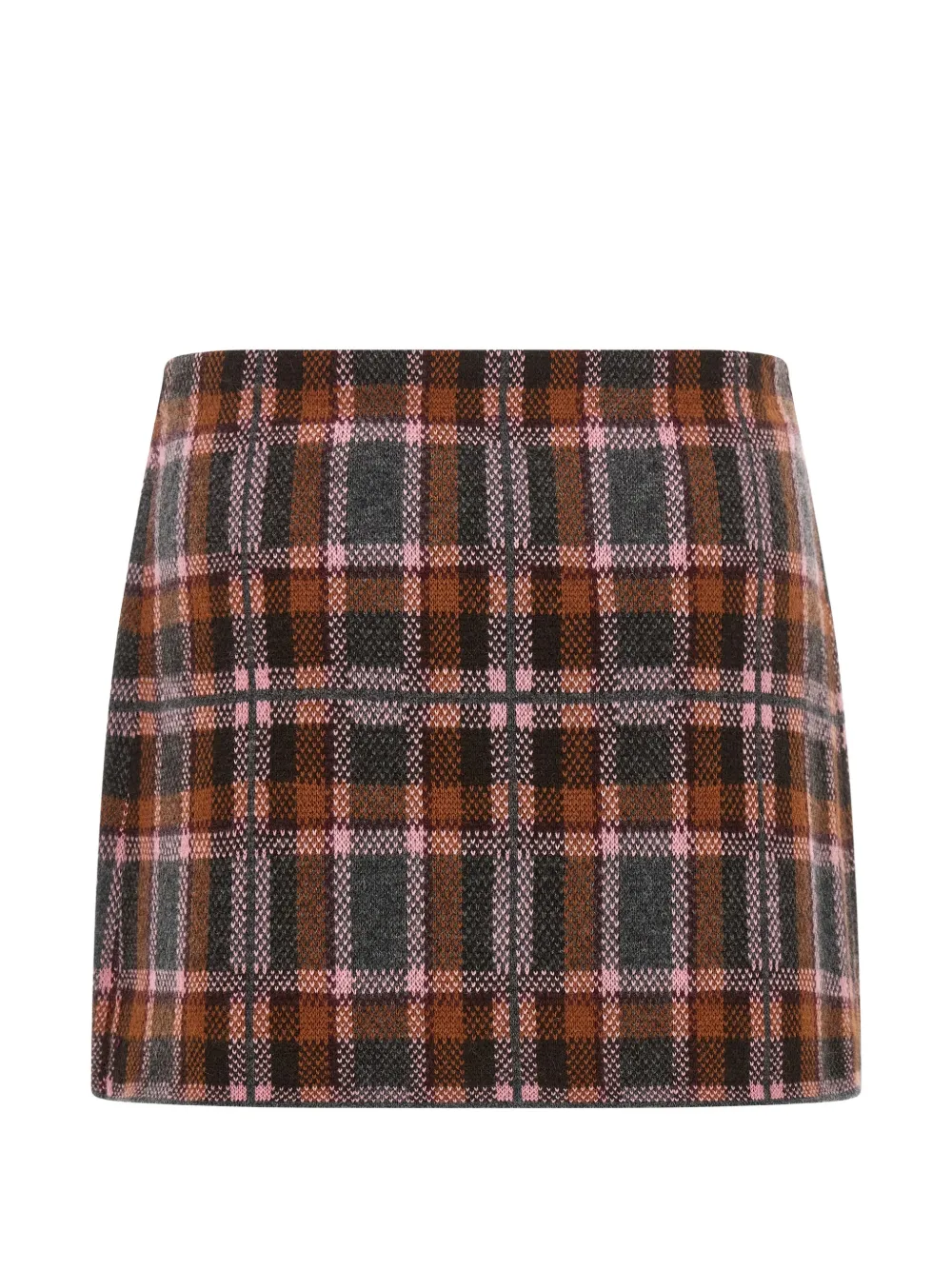 Guest In Residence Mini-rok met tartan-ruit en jacquard Bruin