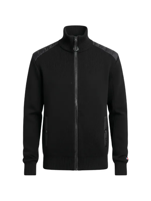 Moncler Grenoble Padded-panel Knit Cardigan in Black