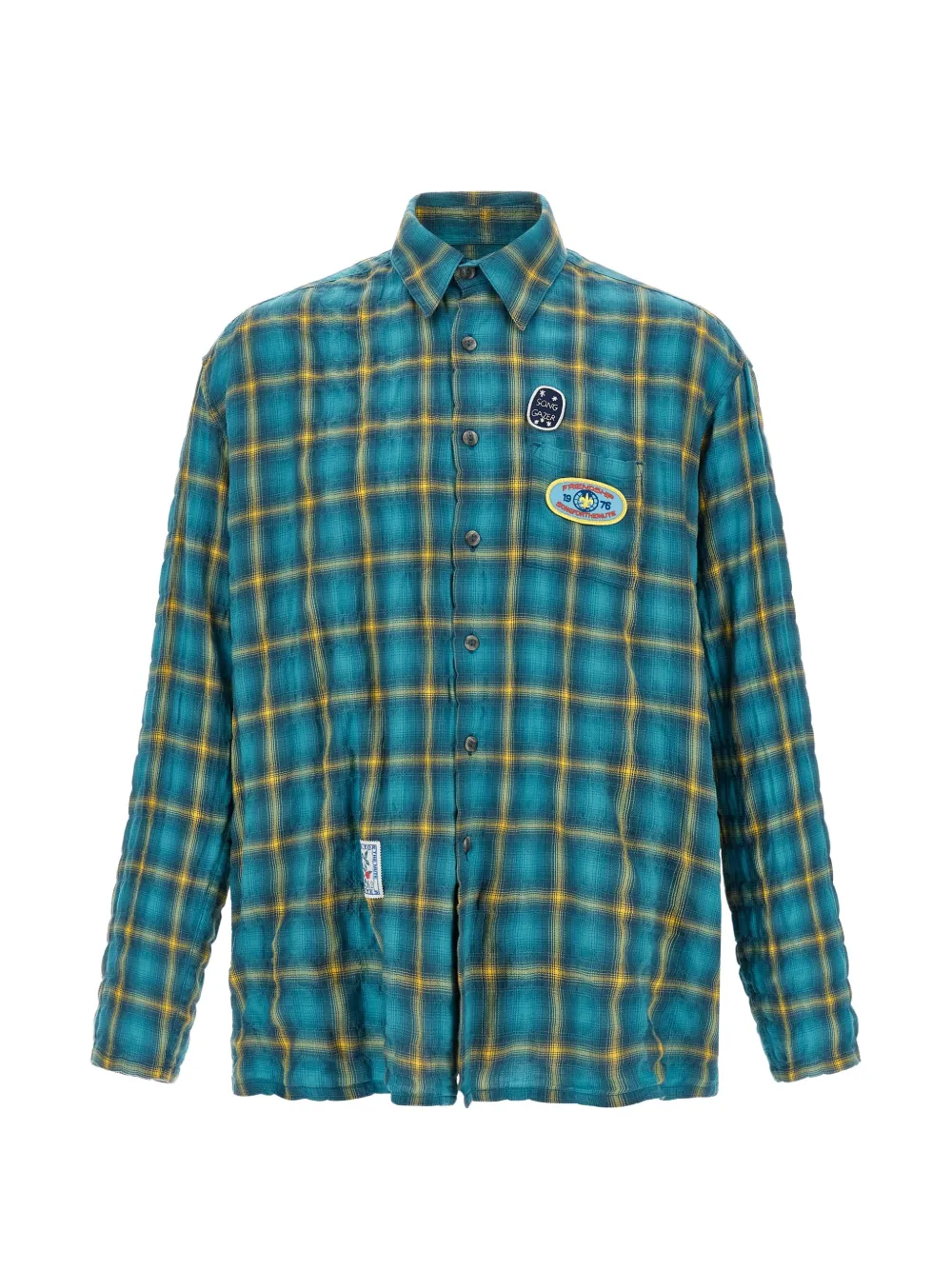 Song For The Mute School check-pattern patch-detail shirt