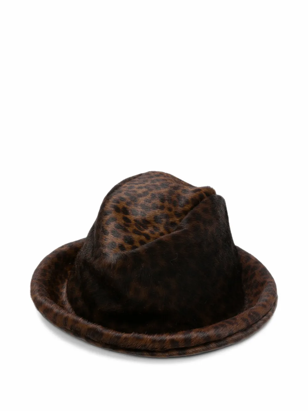 Rundholz leopard-print fedora hat - Marron