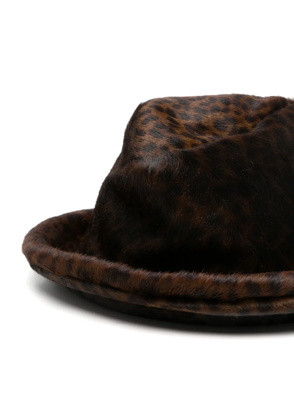 Rundholz Fedora hoed met luipaardprint Bruin