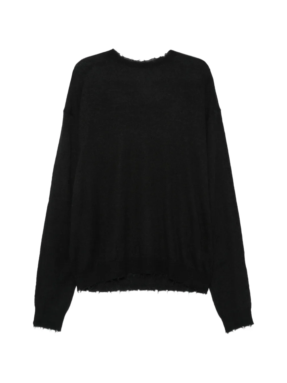 Frei-mut Distressed Fine-knit Sweater In Blue