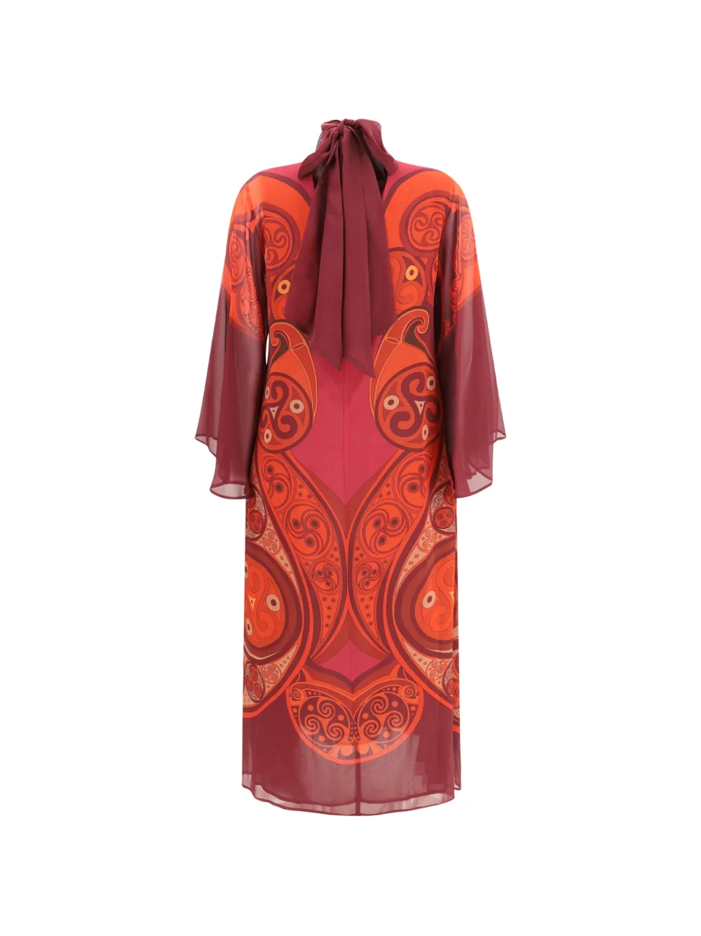 La DoubleJ Alchemy Placée zijden georgette midi-jurk Rood