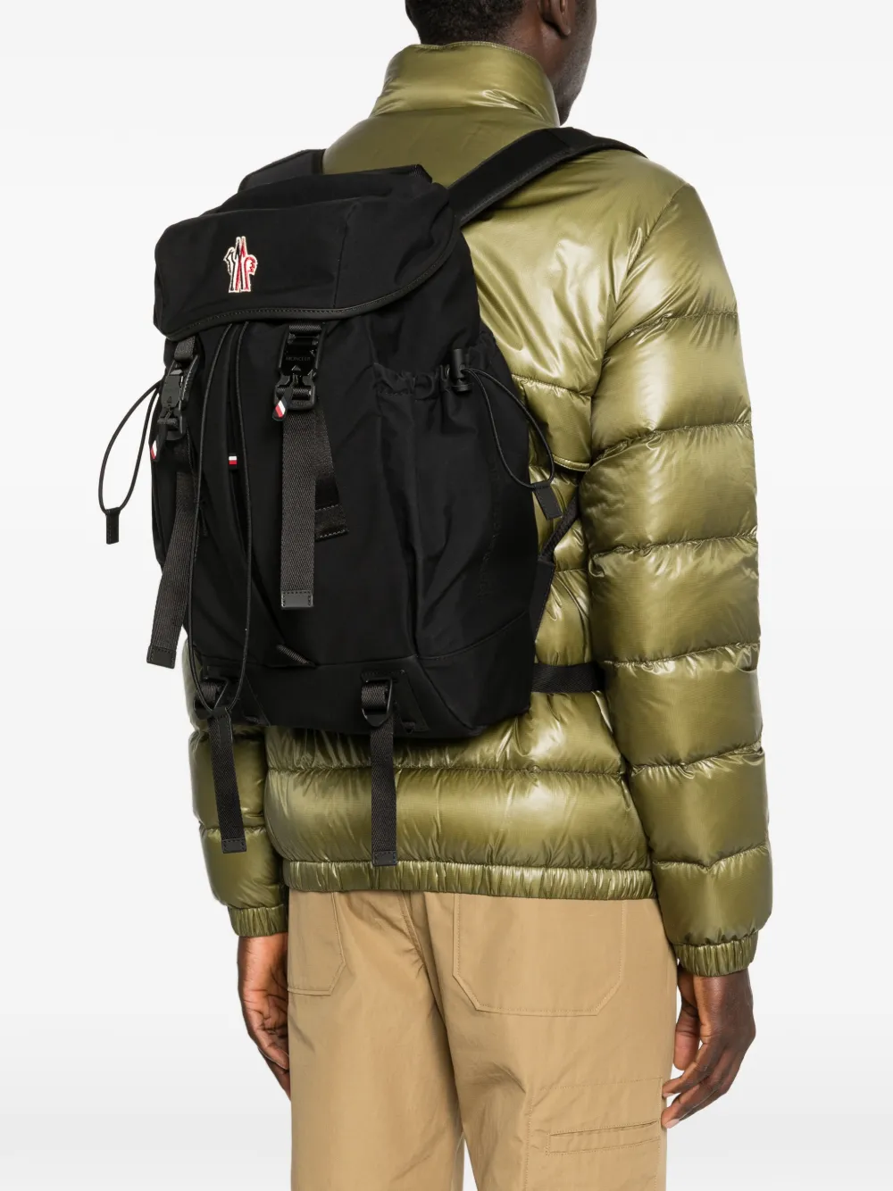 Moncler Grenoble logo-patch buckle-fastening backpack Zwart