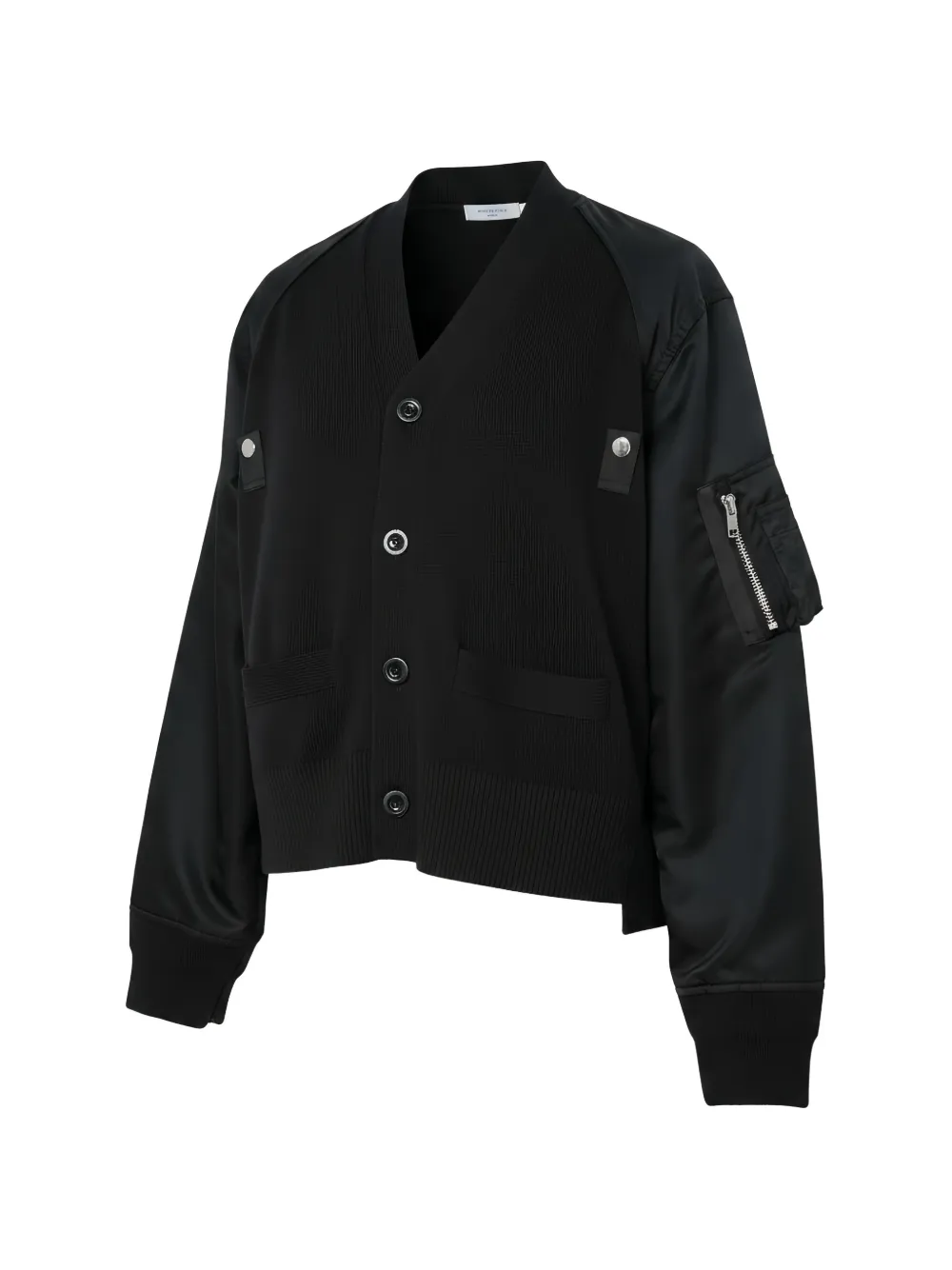 sacai panelled knit cardigan