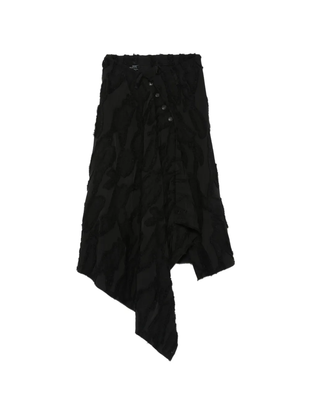 Masnada asymmetric frayed-effect midi skirt - Noir Masnada asymmetric frayed-effect midi skirt - Noir