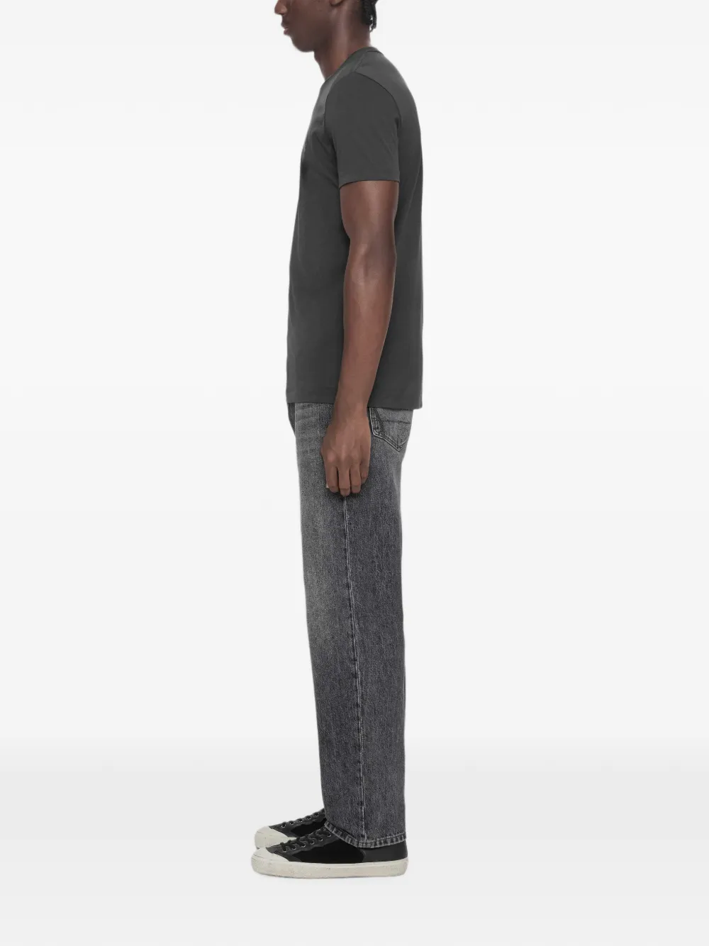 AllSaints Tonic T-shirt met lange mouwen en ramskull-borduurwerk Grijs