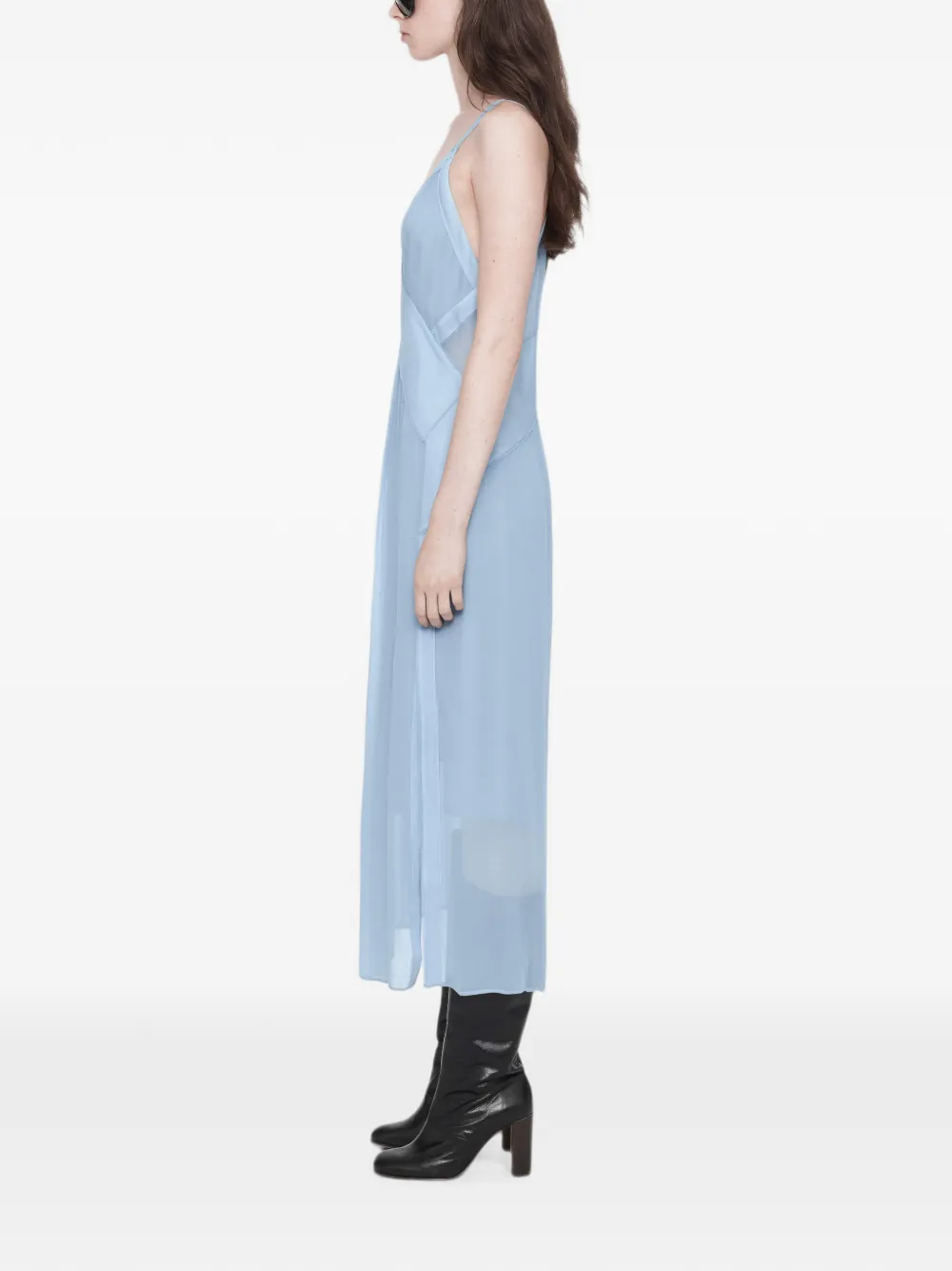 AllSaints Fawn midi-jurk met vlakken Blauw