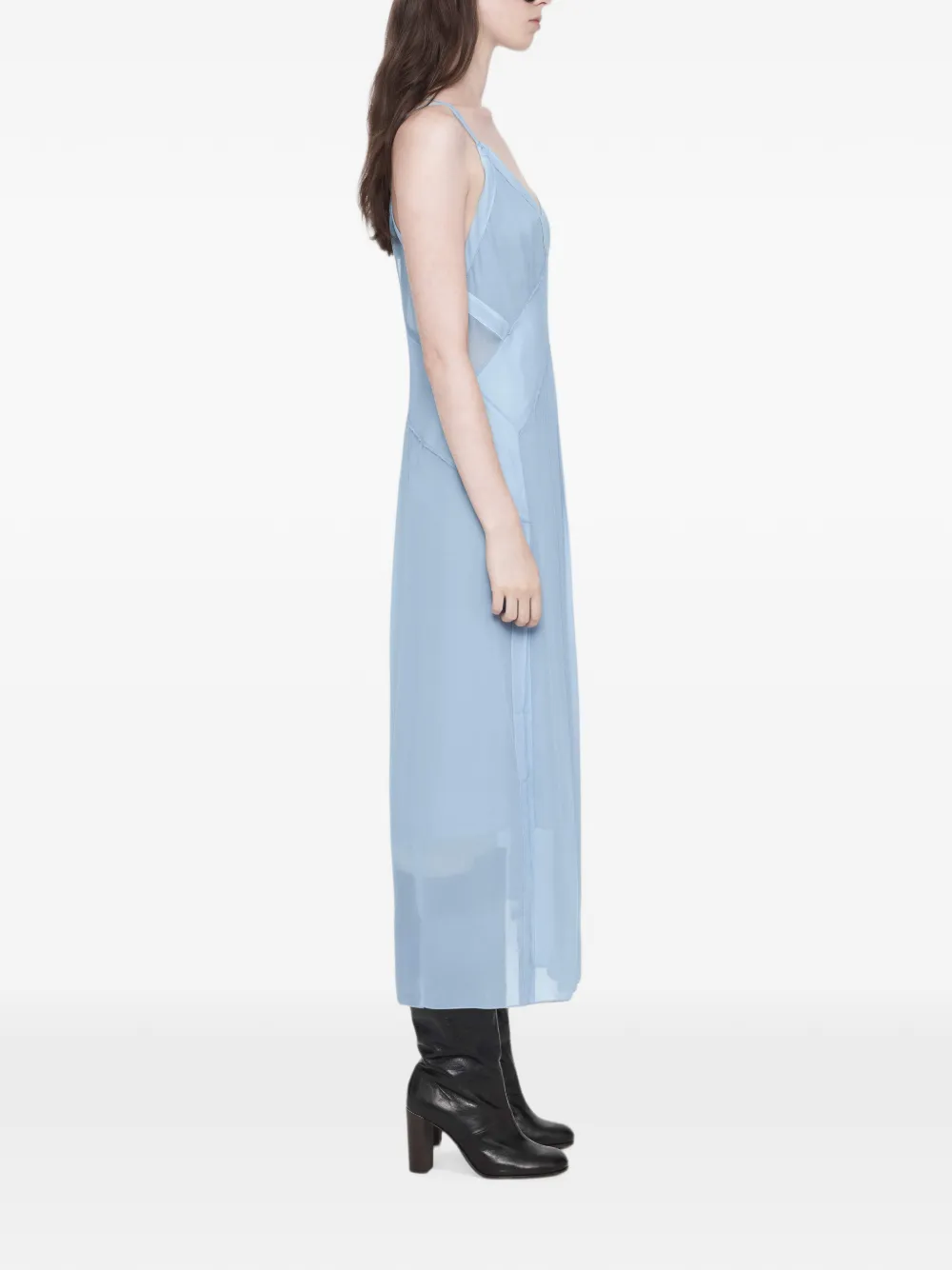 AllSaints Fawn midi-jurk met vlakken Blauw