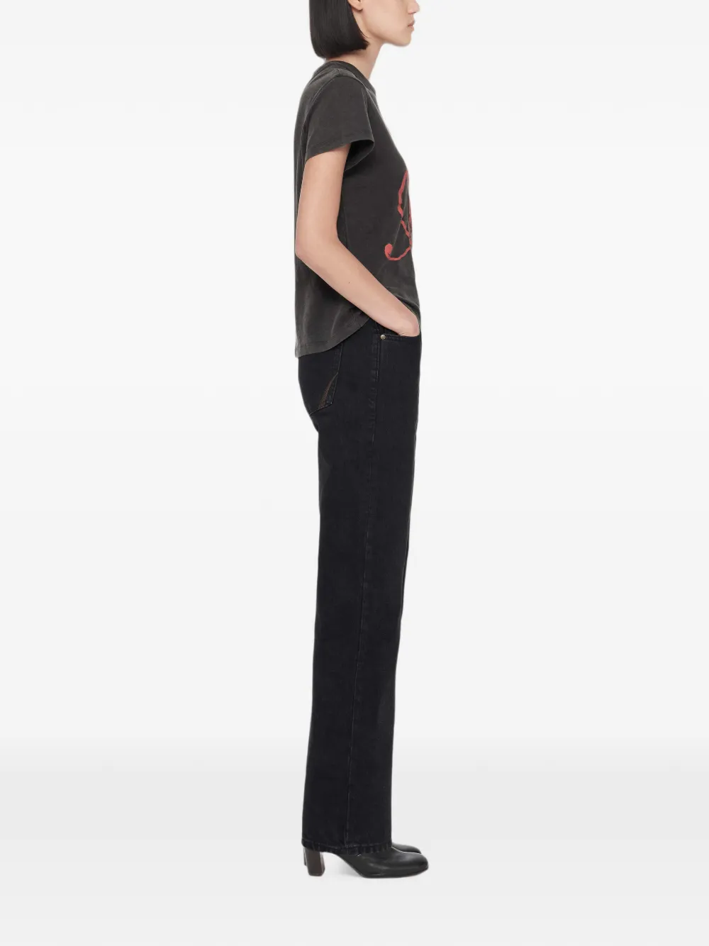 AllSaints Cohen straight jeans Zwart