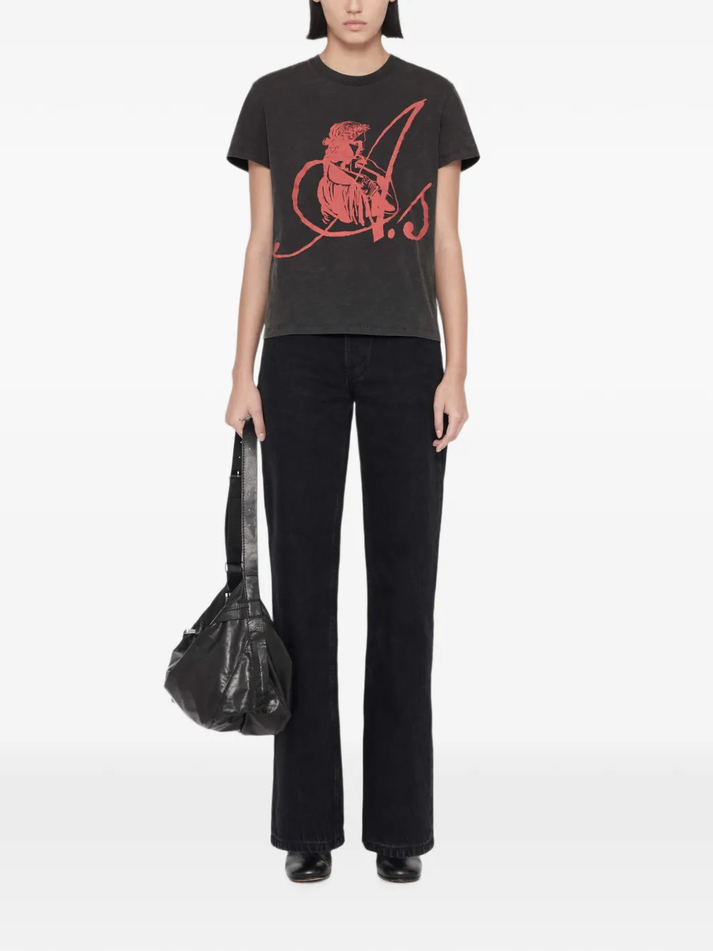 AllSaints Cohen straight jeans Zwart