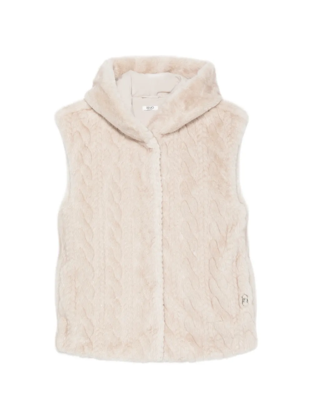 Liu Jo Kids cable-knit gilet Beige