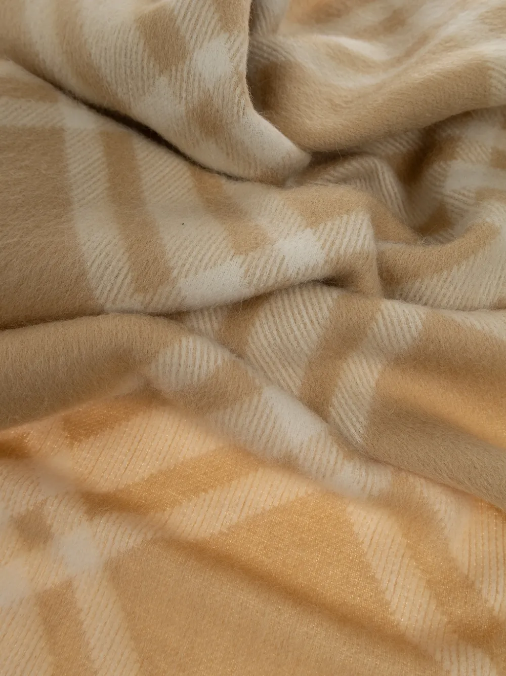 Burberry Geruite sjaal van alpacawol Beige