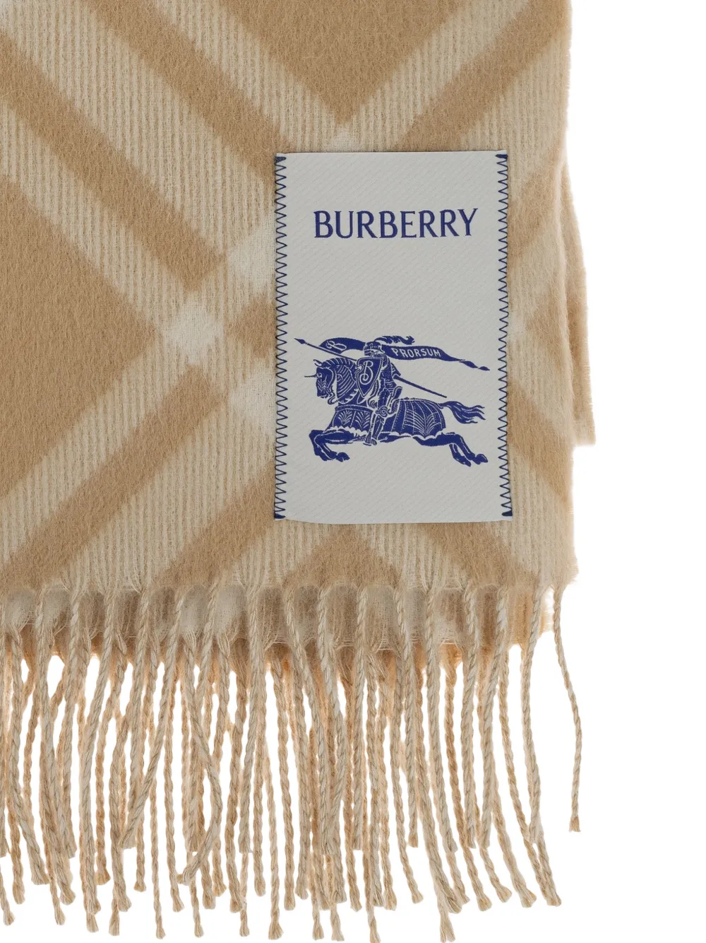 Burberry Geruite sjaal van alpacawol Beige