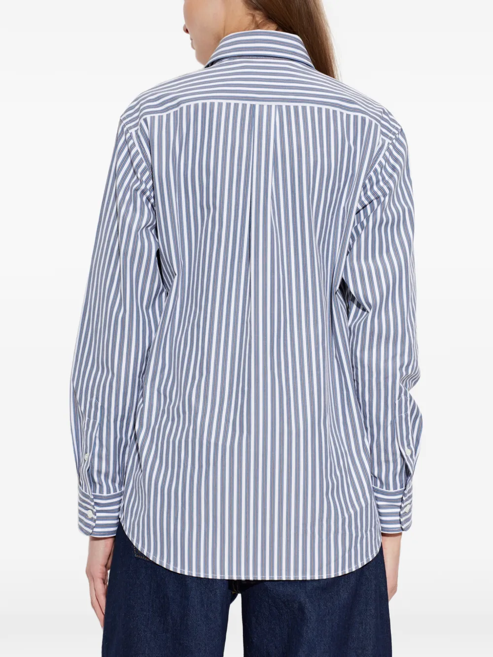 A.P.C. Overhemd met geborduurd logo Blauw