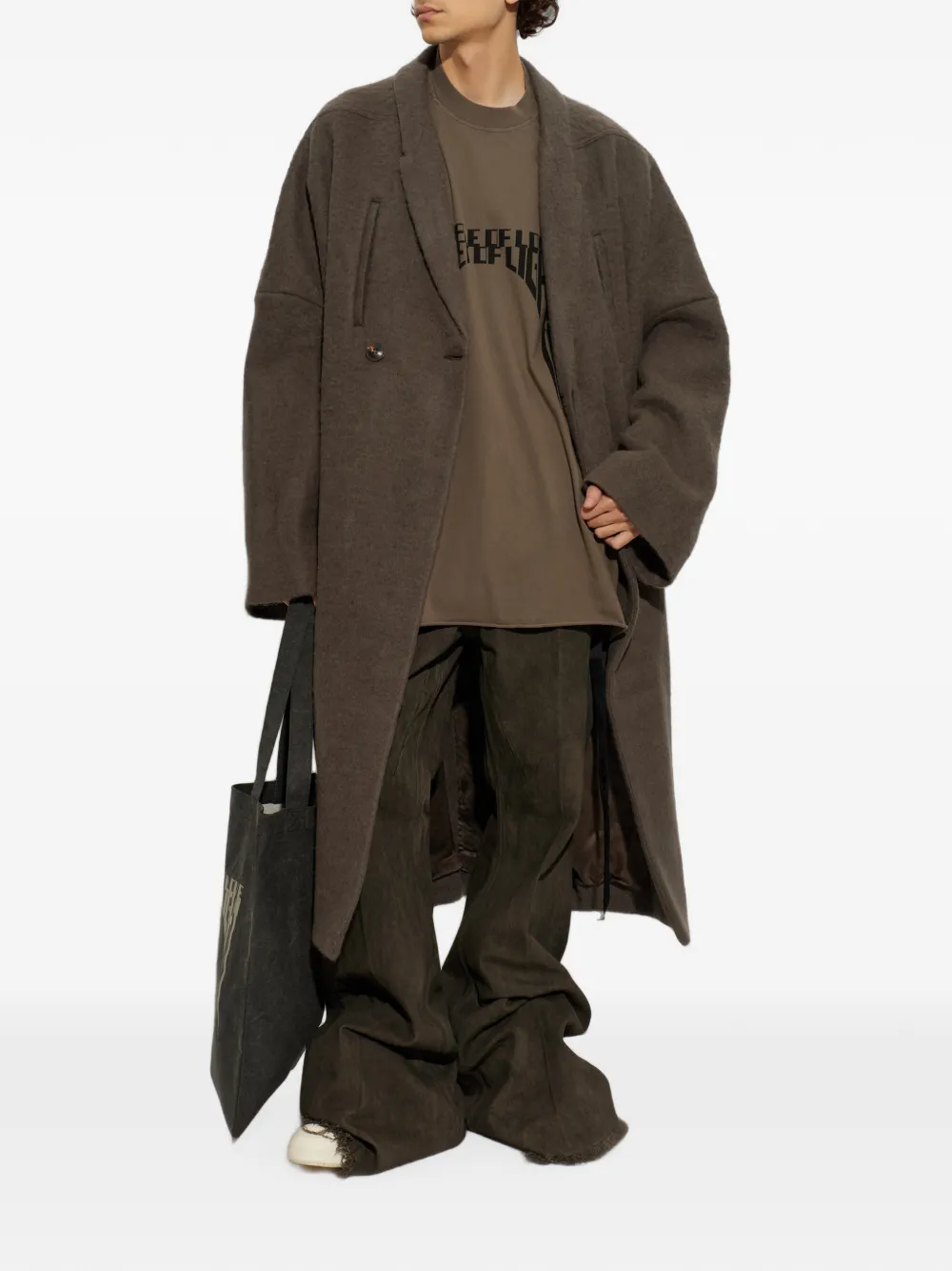 Rick Owens DRKSHDW Tommy oversized T-shirt met print Bruin