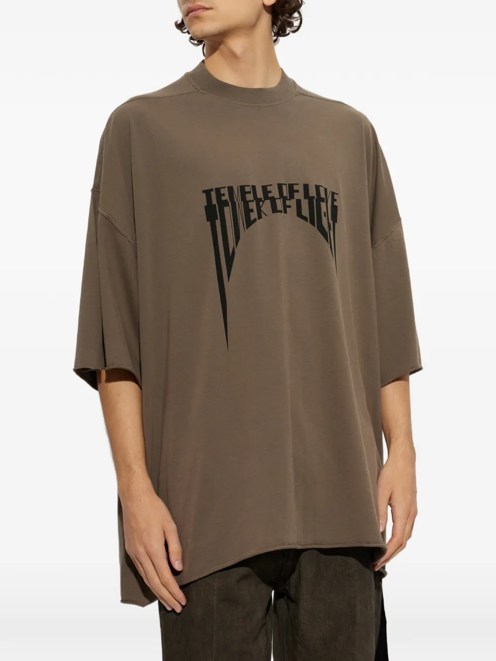 Rick Owens DRKSHDW Tommy oversized T-shirt met print Bruin