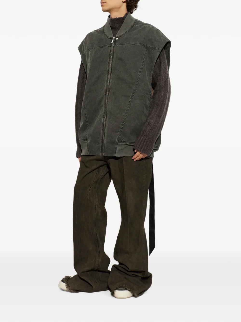 Rick Owens DRKSHDW Jumbo Flight oversized denim gilet Grijs