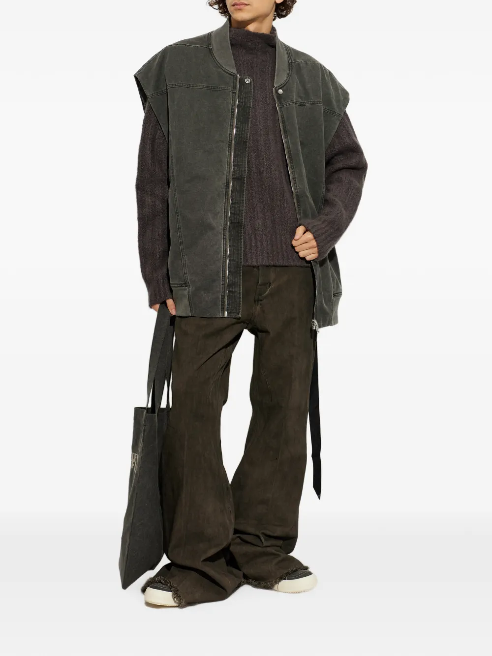 Rick Owens DRKSHDW Jumbo Flight oversized denim gilet Grijs