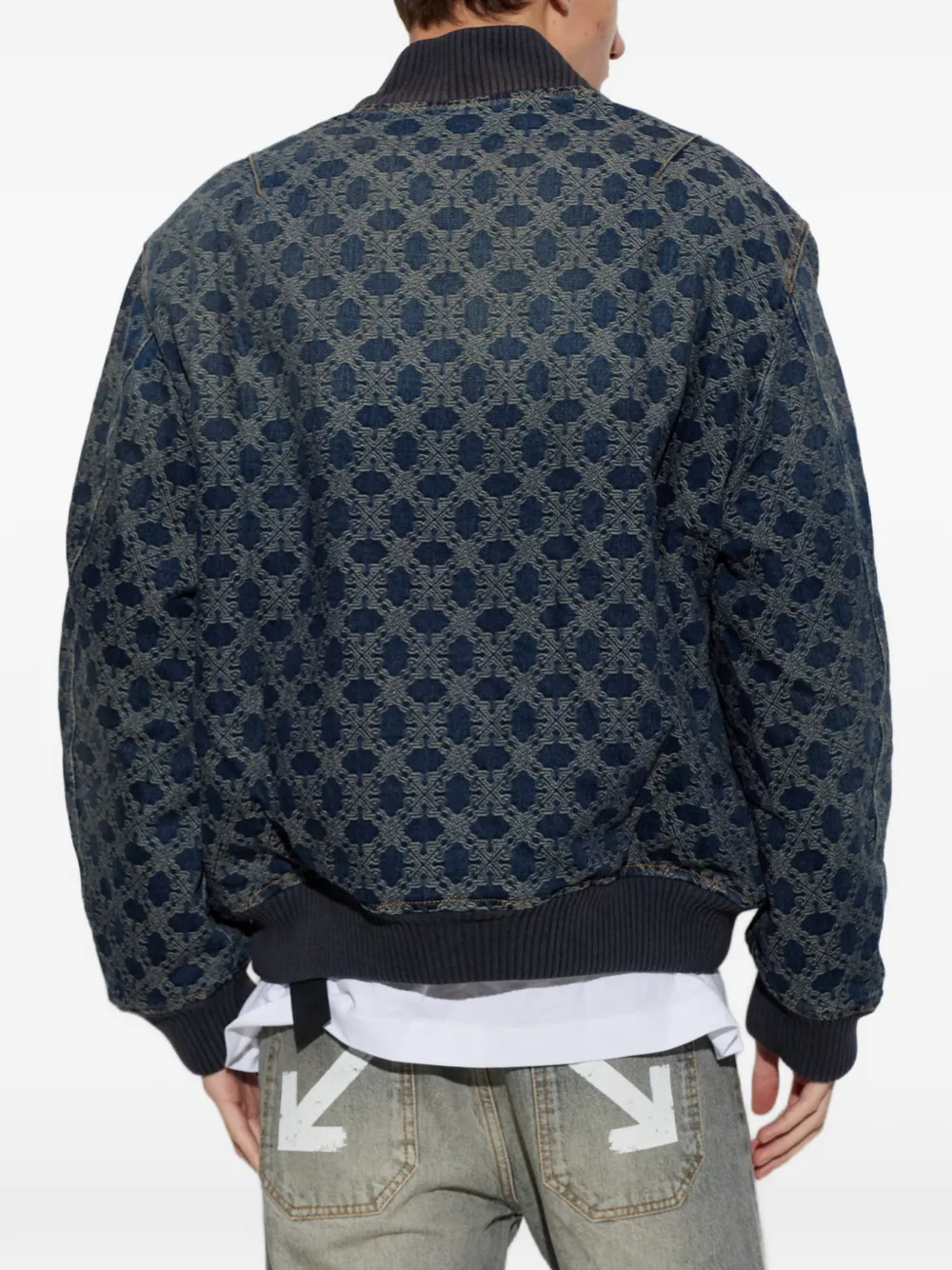 Off-White Bomberjack met monogram-print Blauw
