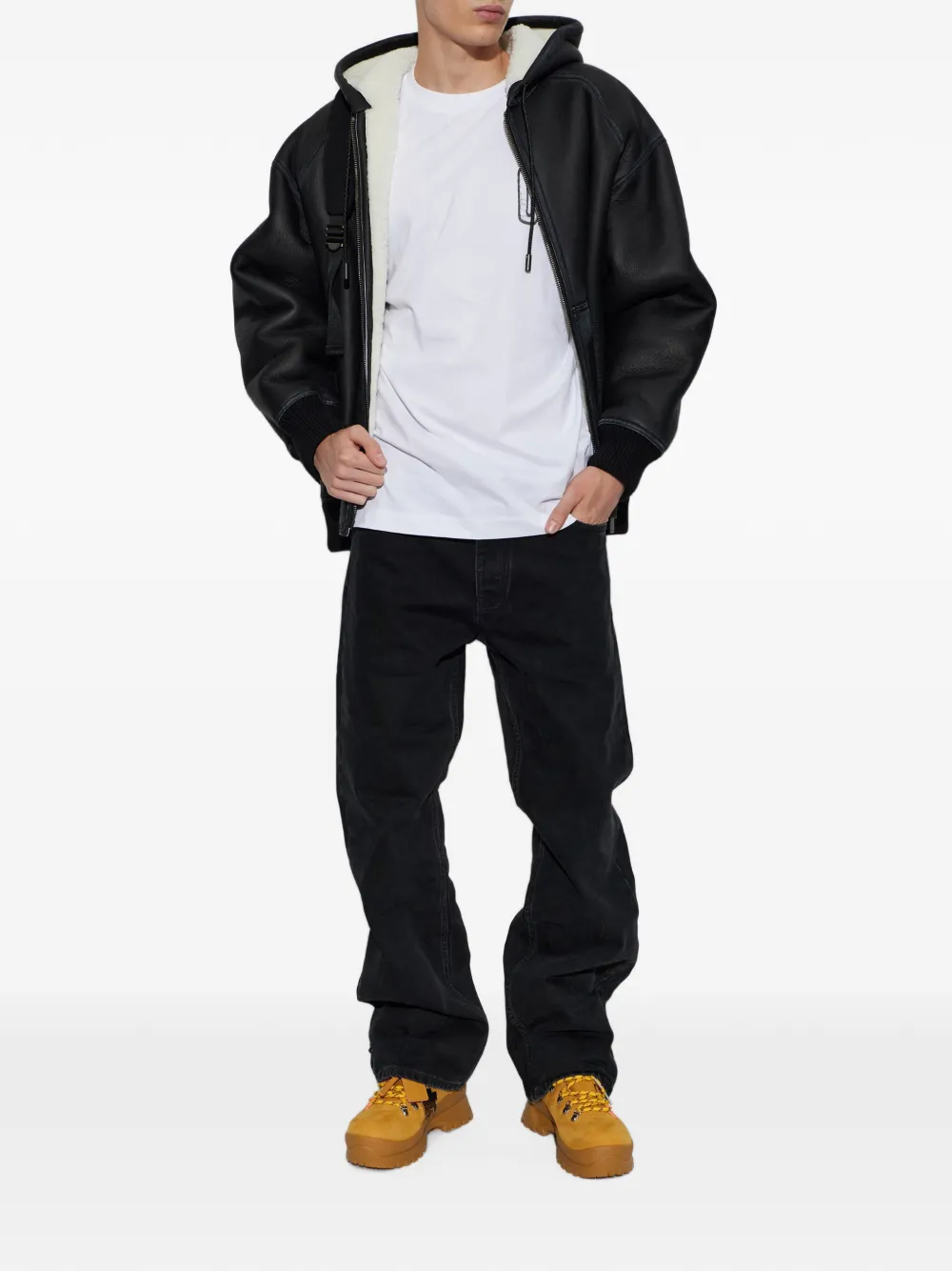 Off-White Jack met lammy voering Zwart