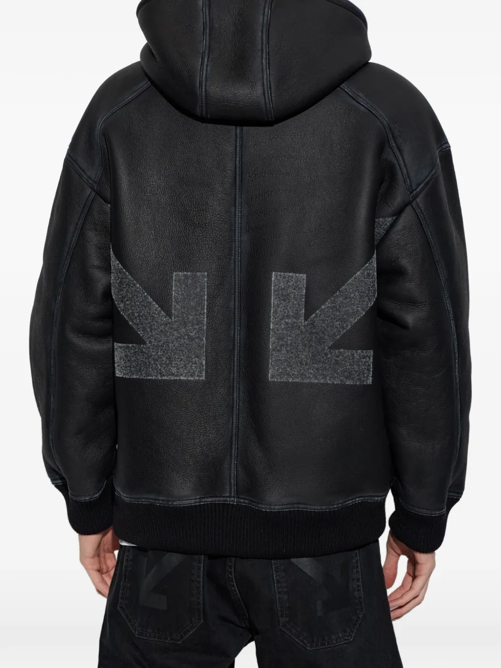 Off-White Jack met lammy voering Zwart