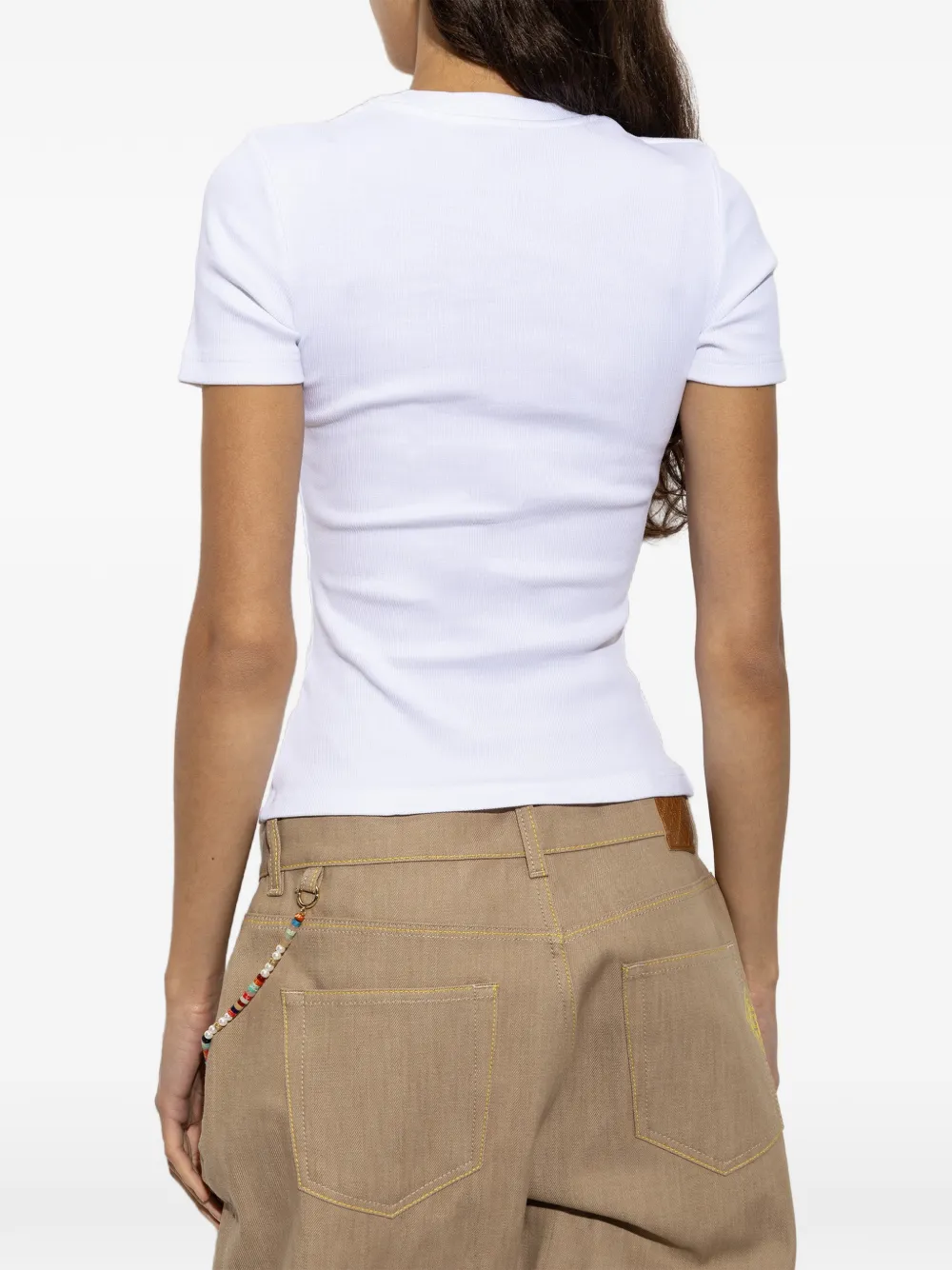 Casablanca T-shirt met uitgesneden details Wit