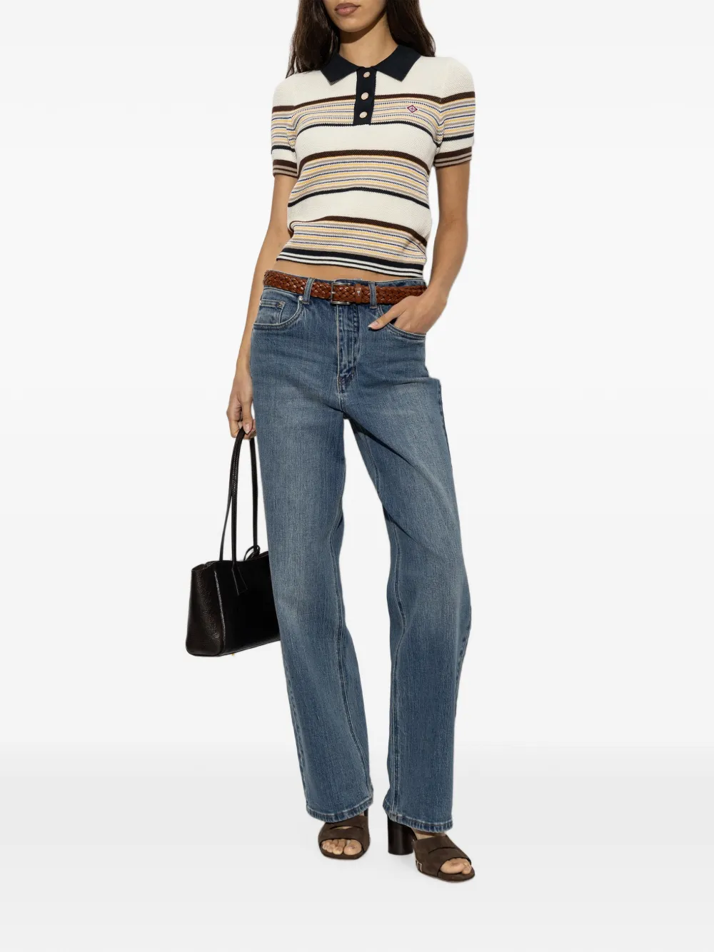 Casablanca Café gestreepte polotop Beige