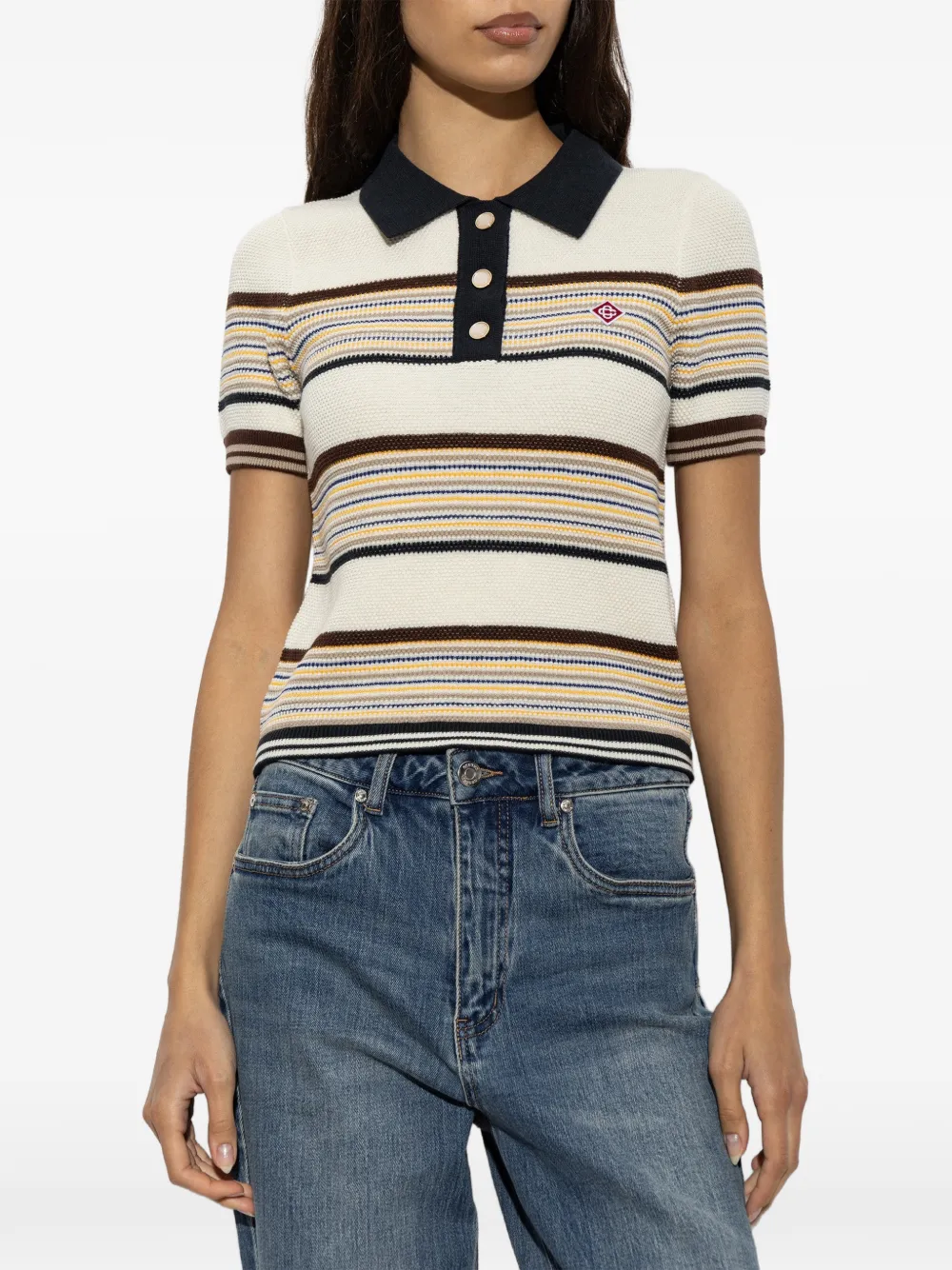 Casablanca Café gestreepte polotop Beige