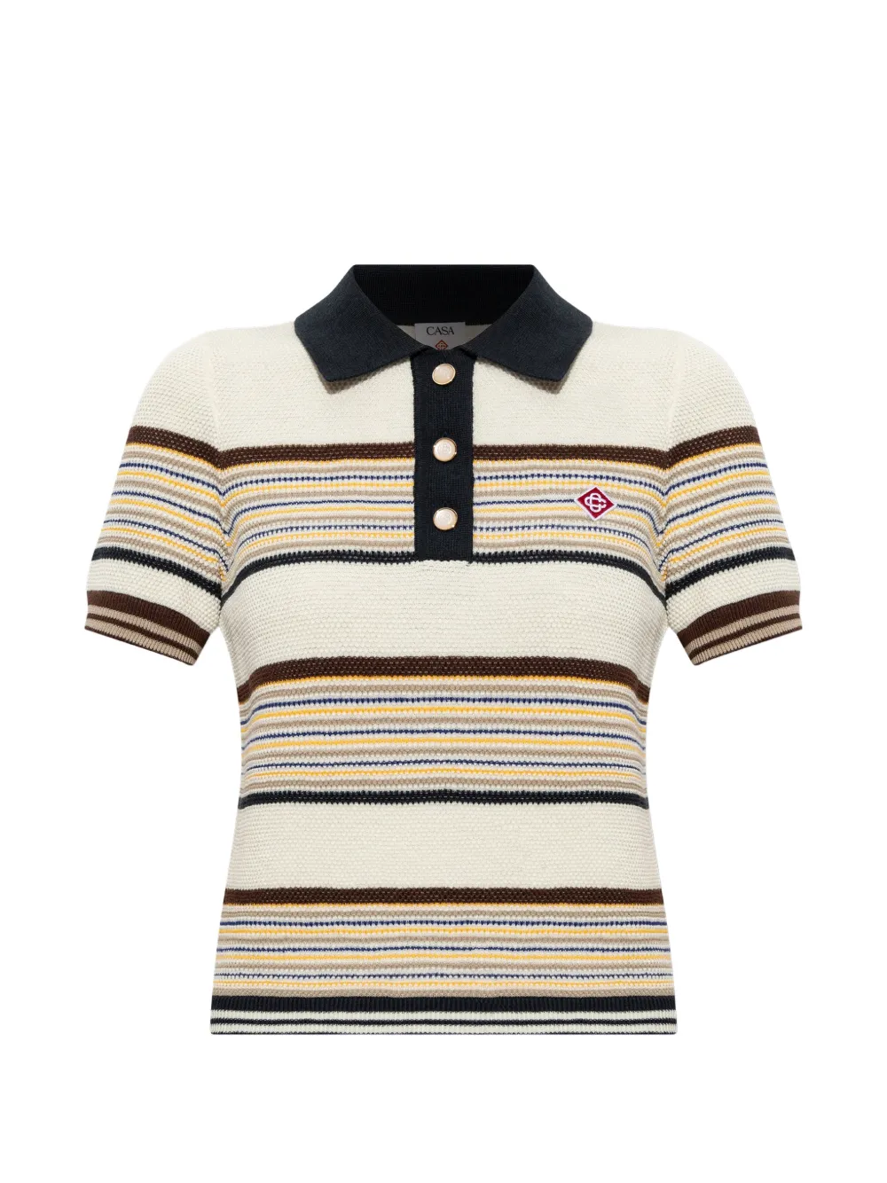 Casablanca Striped Pattern Polo Shirt - Toni neutri