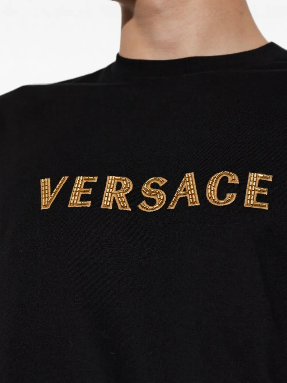 Versace T-shirt met logo Zwart