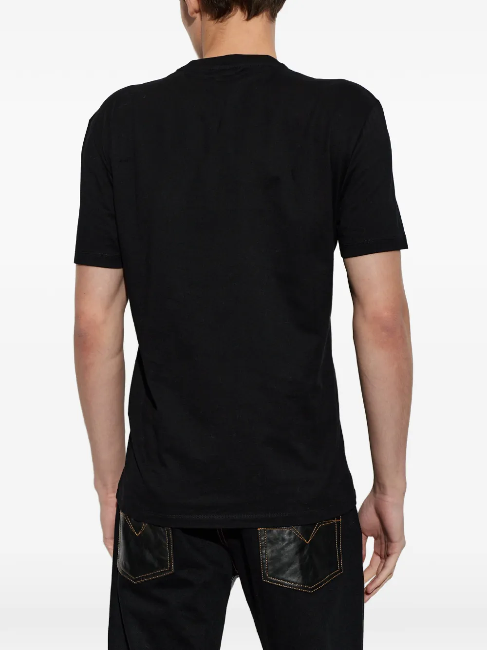 Versace T-shirt met logo Zwart