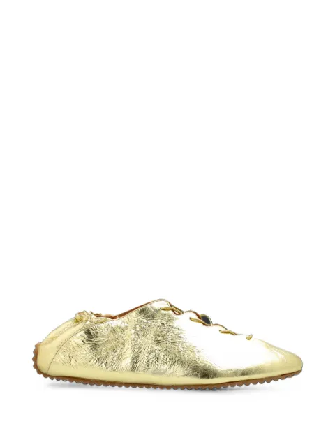 ODISSI Milly metallic-effect leather ballet flats