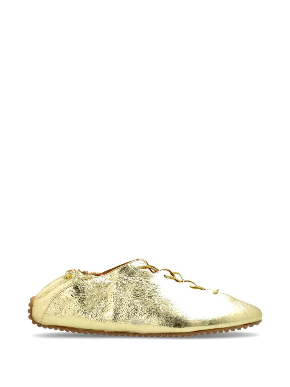 ODISSI Milly metallic-effect leather ballet flats